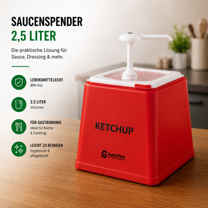 Saucenspender 2,5 L mit farbigem Stativ