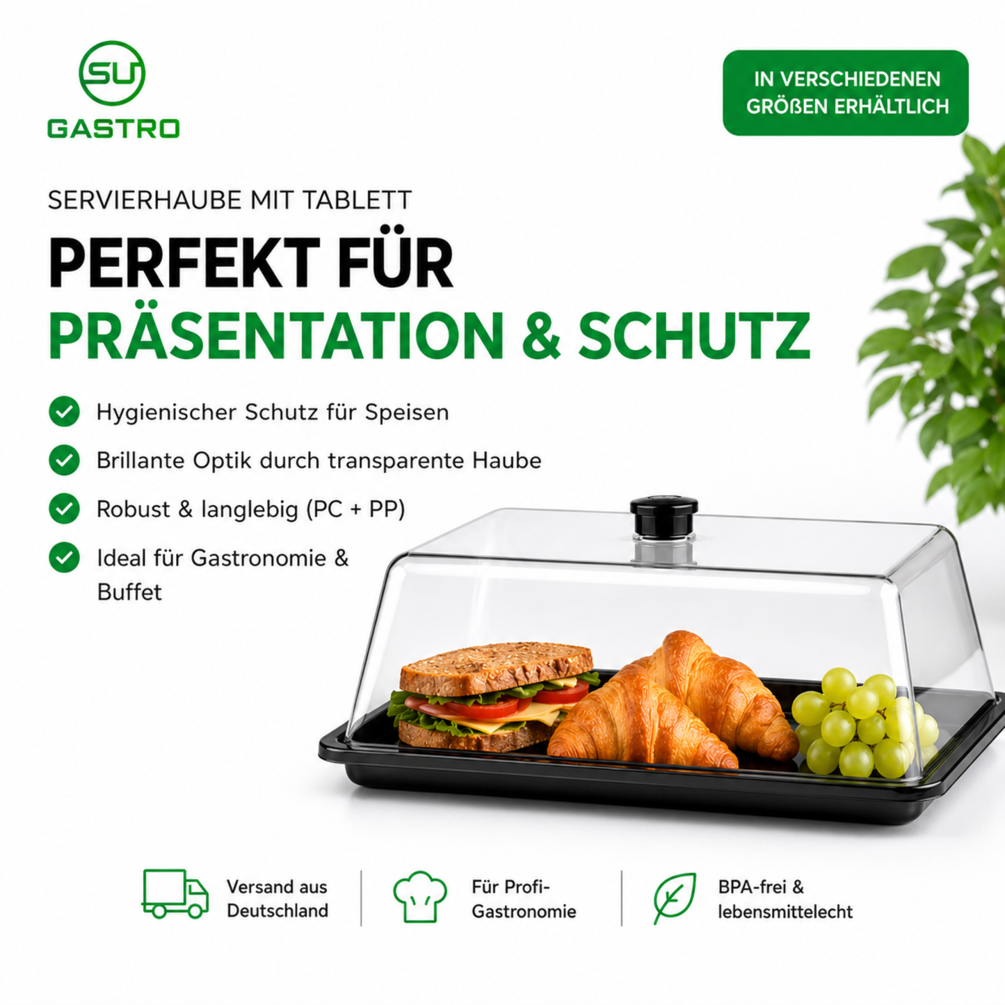Abdeckhaube inkl. Serviertablett, GN 1/1-1/3