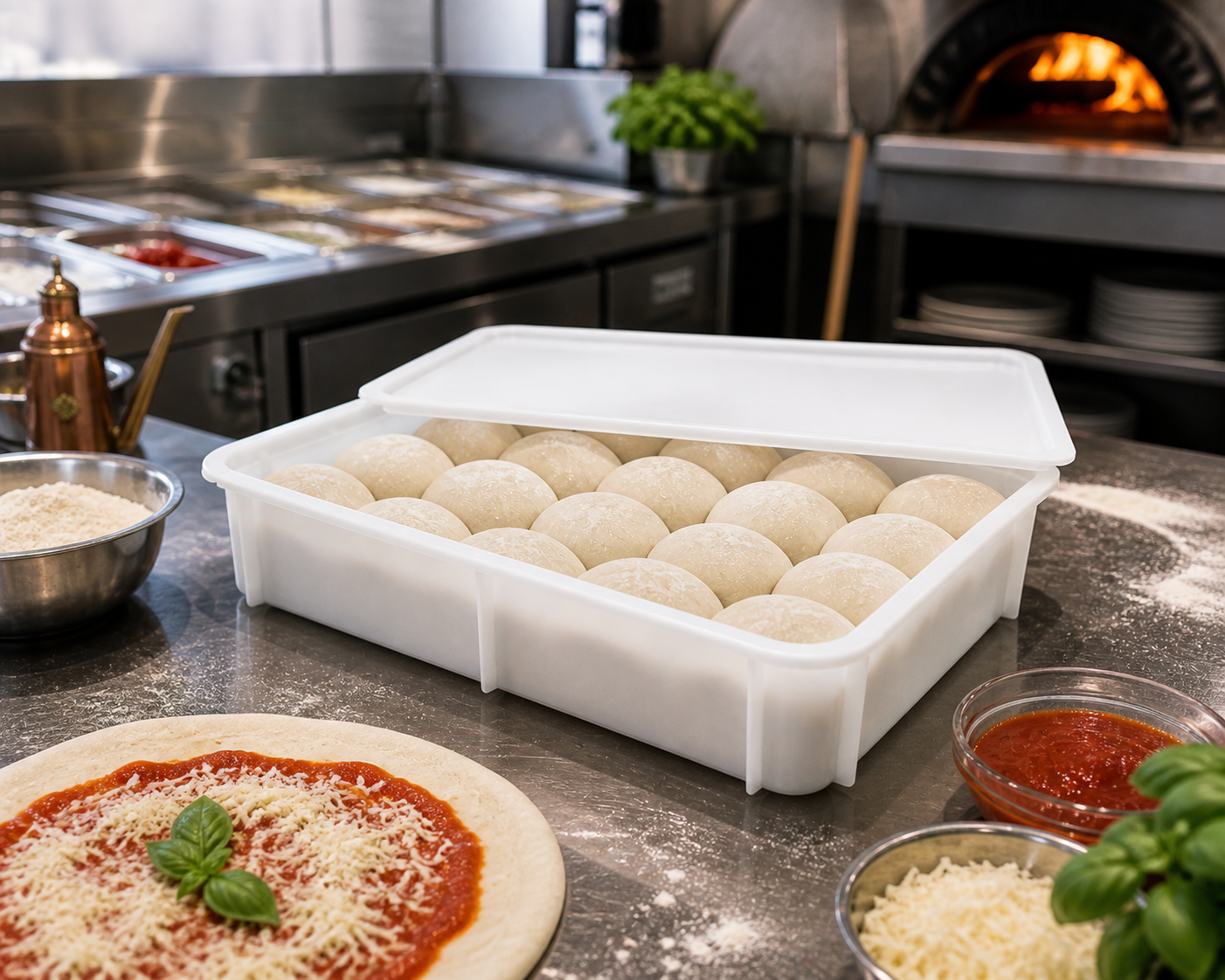Pizzateigbehälter